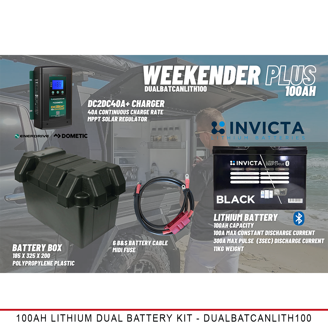Weekender PLUS - 100AH Lithium Dual Battery Kit