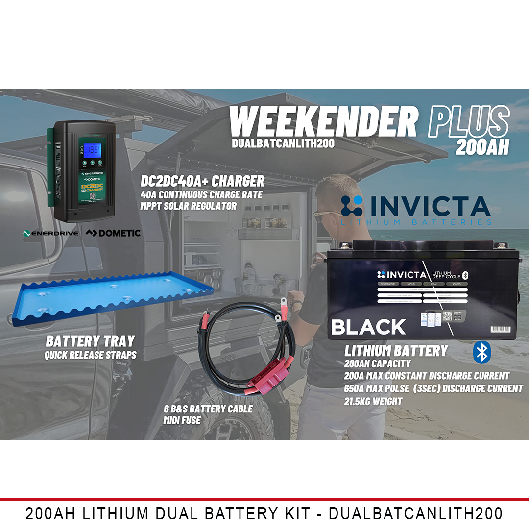 Weekender PLUS - 200AH Lithium Dual Battery Kit