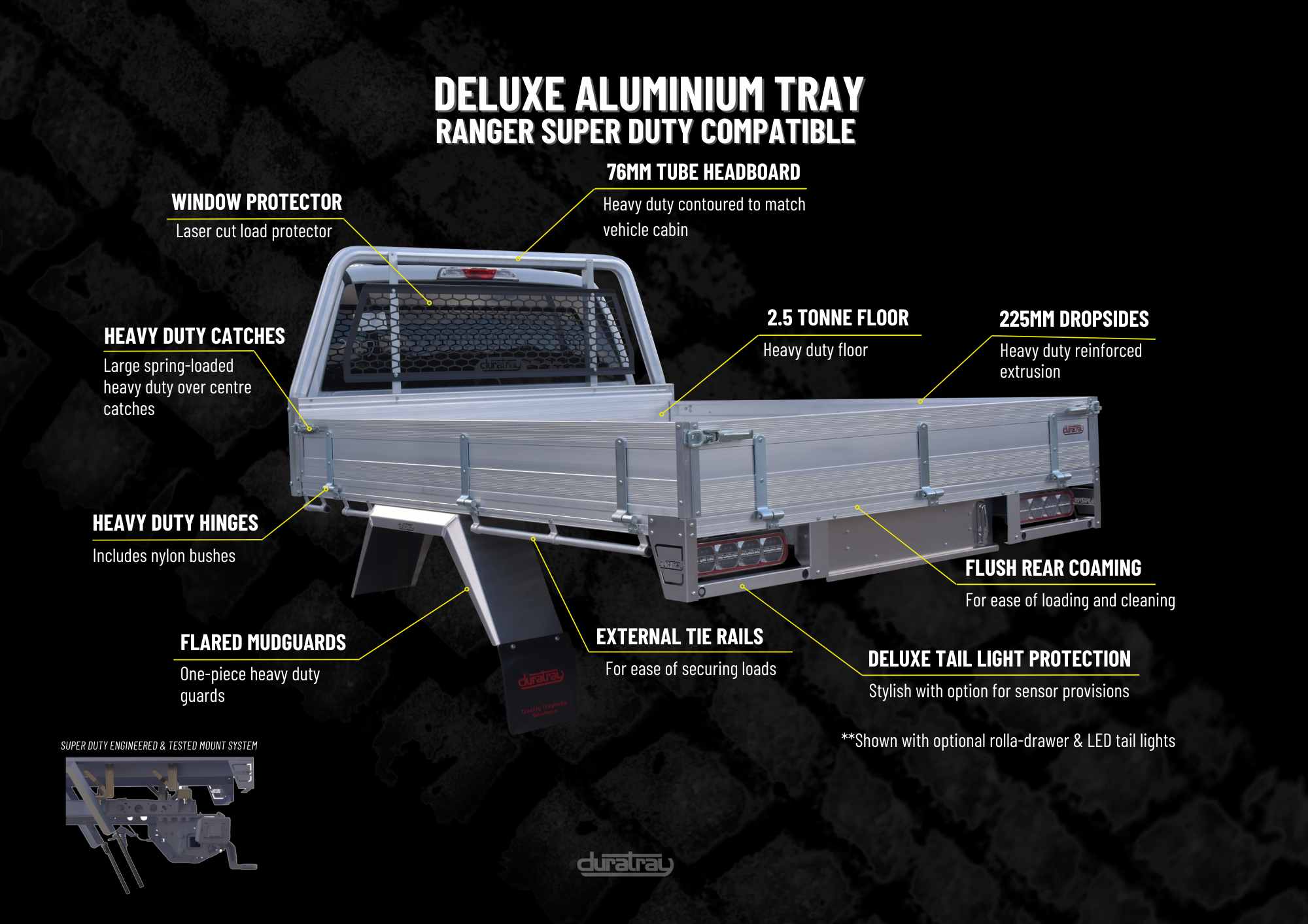 Deluxe Aluminum Tray - Compatible with Ranger Super Duty - FROM $5,370.00 Plus Fitting