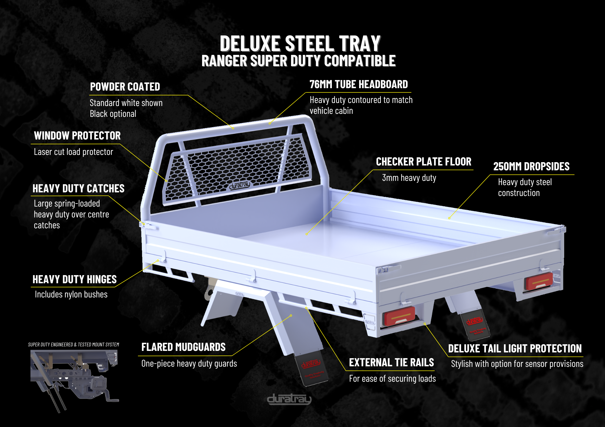 Deluxe Steel Tray - Compatible with Ranger Super Duty - FROM $7,745.00 Plus Fitting