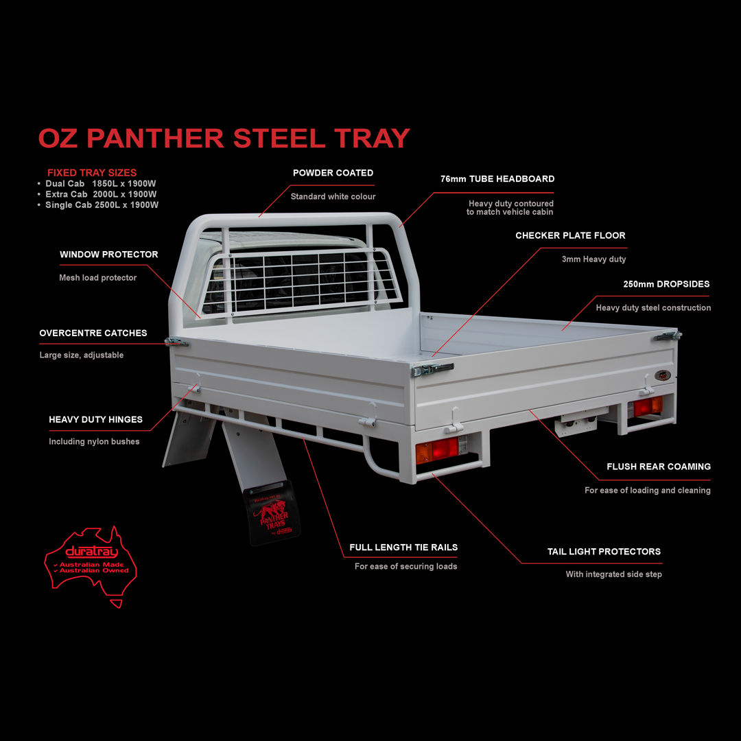 Oz Panther Steel Tray - FROM $5,960.00 Plus Fitting