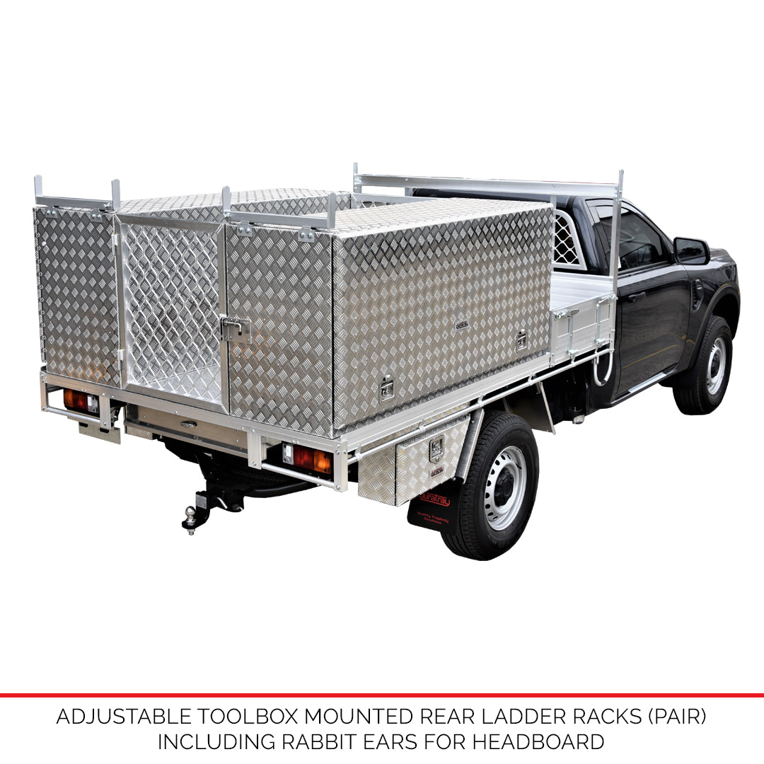Adjustable Toolbox Rear Ladder Racks (pair)