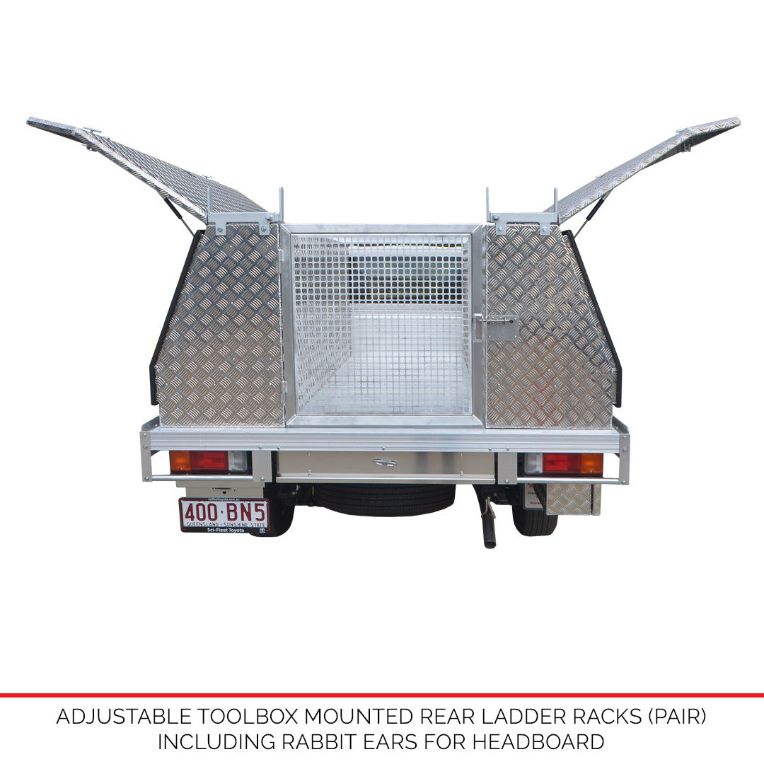 Adjustable Toolbox Rear Ladder Racks (pair)